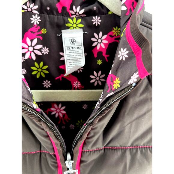 Ariat Kids XL Reversible Equestrian Laurel Vest NWT - Picture 4 of 6